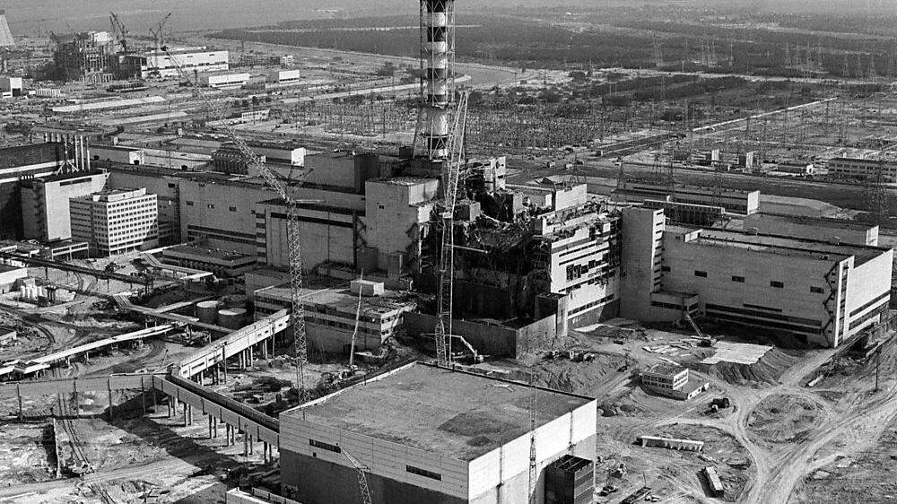Ein Bild aus Tschernobyl kurz nach der Explosion im Jahr 1986