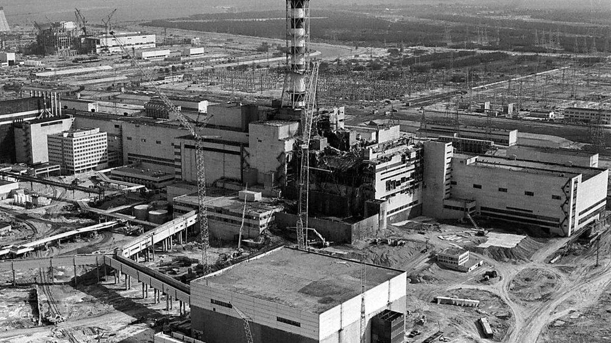 Ein Bild aus Tschernobyl kurz nach der Explosion im Jahr 1986