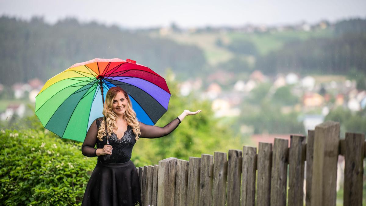 Der Regenschirm sollte in den nächsten Tagen dabei sein 