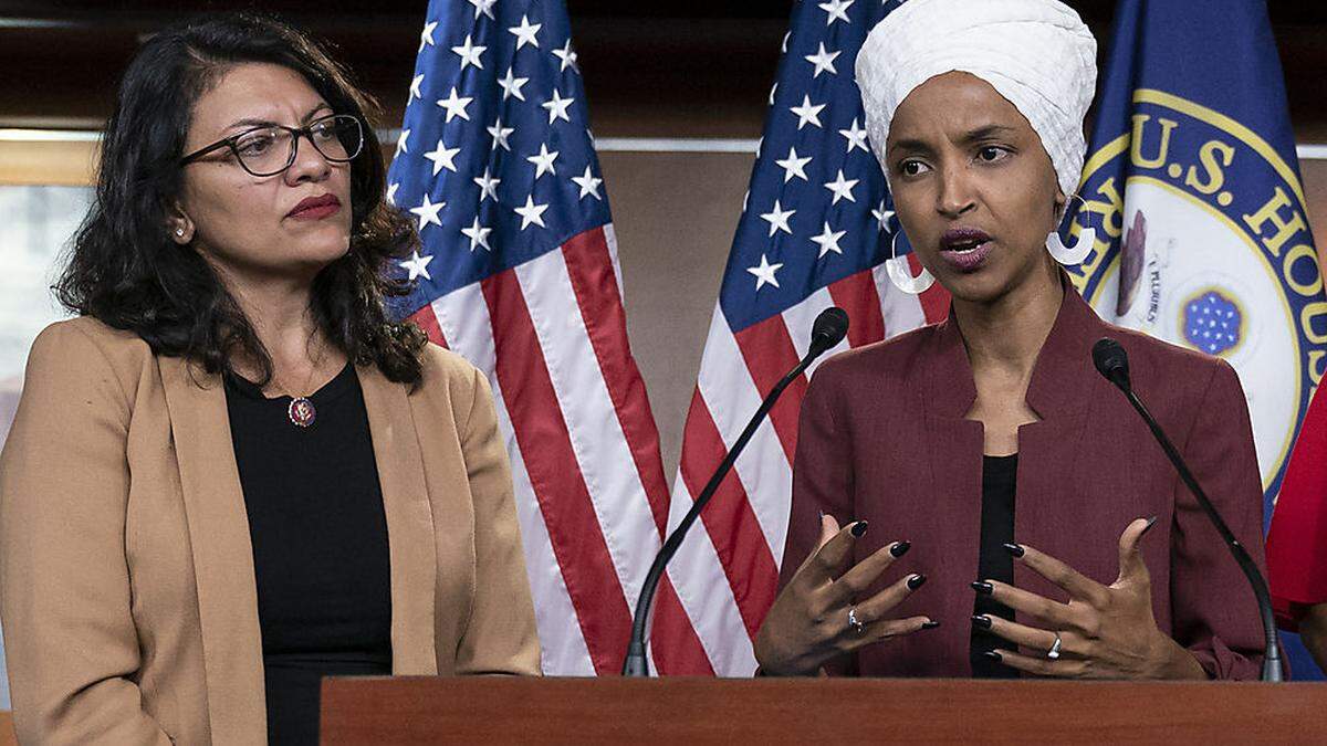 Um die beiden Abgeordneten entzündete sich der Streit: Rashida Tlaib, Ilhan Omar