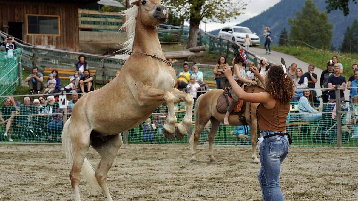 Rund 300 Zuschauer genossen die Pferdeshow am Erlebnishof Tschabitscher