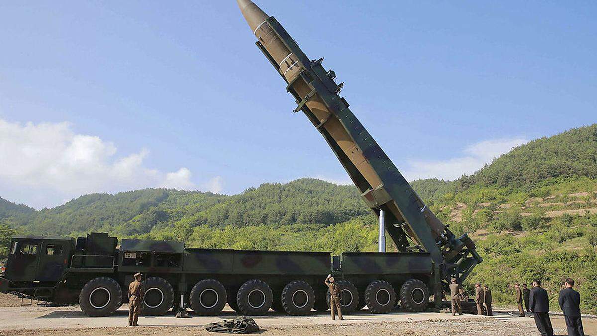 Eine Hwasong-14 Interkontinentalrakete in Nordkorea