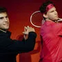 Dominic Thiem (links) mit seiner Wachsfigur