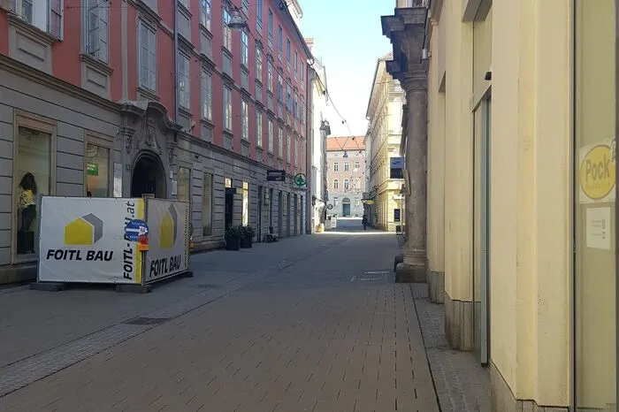 Blick in die Hans-Sachs-Gasse - auch hier herrschte gähnende Stille.