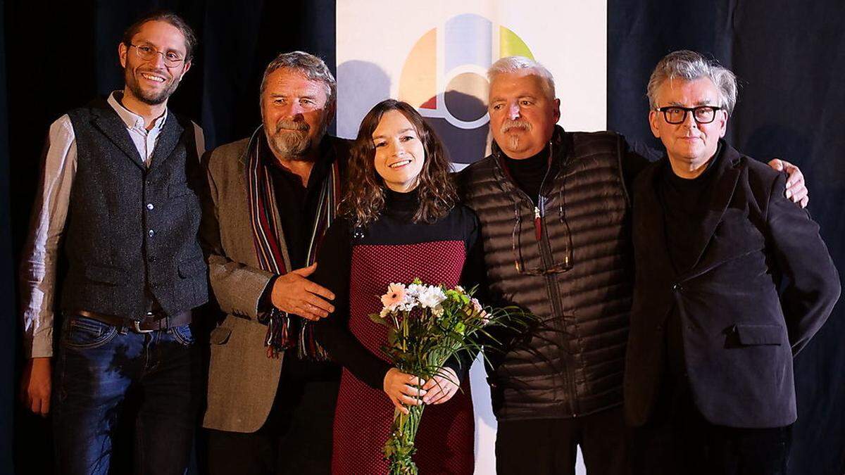 Johannes Silberschneider mit Autor Karl Klucsarits, Maeve und Desmond Doyle sowie Michael Domian.