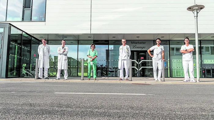Angiologie-Team: Günther Silbernagel, Philipp Jud, Marianne Brodmann (Abteilungsleiterin), Thomas Gary, Reinhard Raggam, Paul Gressenberger