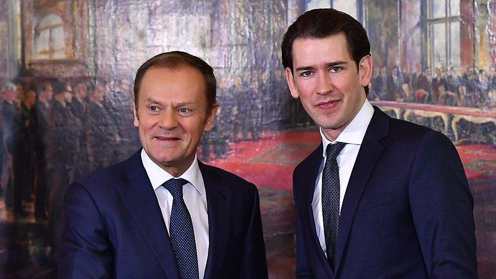 Schon im Februar weilte Tusk bei Kurz im Kanzleramt, um die österreichische Präsidentschaft im zweiten Halbjahr 2018 vorzubereiten