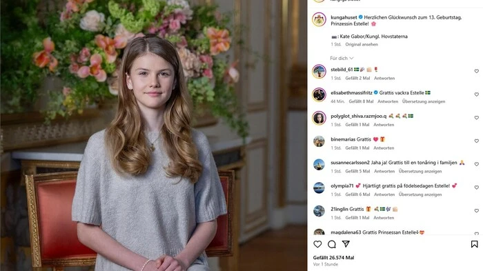 Prinzessin Estelle von Schweden feiert am 23. Februar ihren 13. Geburtstag