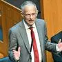 Finanzminister Markus Marterbauer (SPÖ) bei seiner Budgetrede im Parlament.