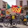 Protest von Fahrrad-Zustellern in Mailand