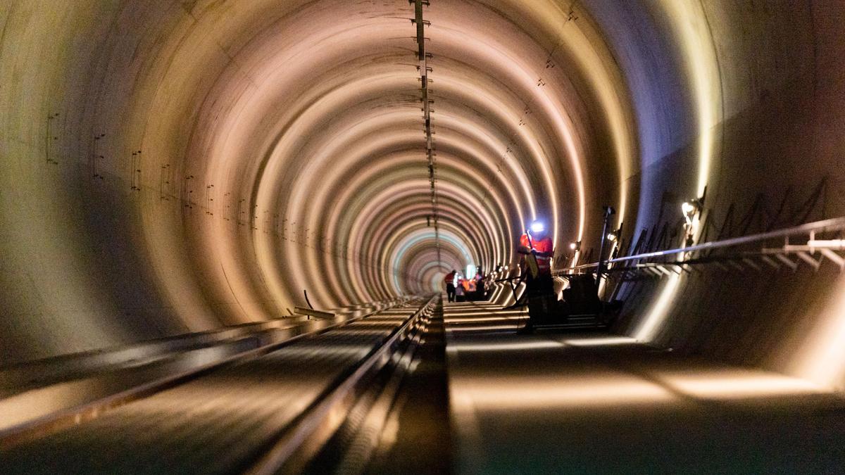 Aufnahme von den Bauarbeiten im Koralmtunnel