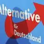 FILE -The Alternative for Germany (AfD) party logo is seen during a press conference after Germany's general election in Berlin, Monday, Sept. 23, 2013. German lawmakers have lifted the immunity from prosecution of one of the far-right Alternative for Germany party’s top candidates in the upcoming European Parliament election as he faces an investigation. (AP Photo/Jens Meyer, File)