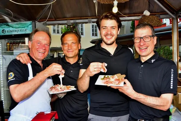 Ein speckiger Abend: Hans Steinwender, Bernd Resch, Martin Tarmann und Herbert Kristler