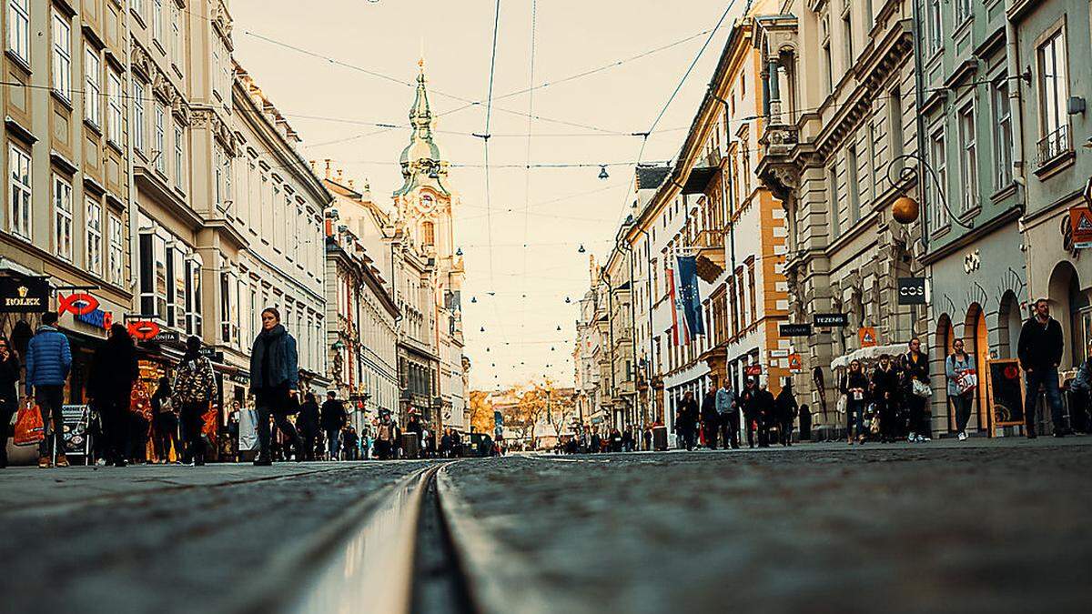 Die Herrengasse ist das Aushängeschild der Grazer Innenstadt 