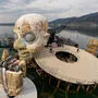 Bühnenbild zu Giuseppe Verdis "Rigoletto" auf der Seebühne