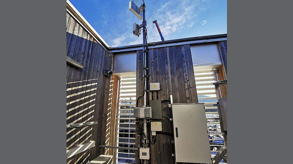 Über den Dächern des Lakesideparks haben die Netzwerktechniker der FH die 5G-Antennen für den Testbetrieb eingerichtet – sie funken seit 2018
