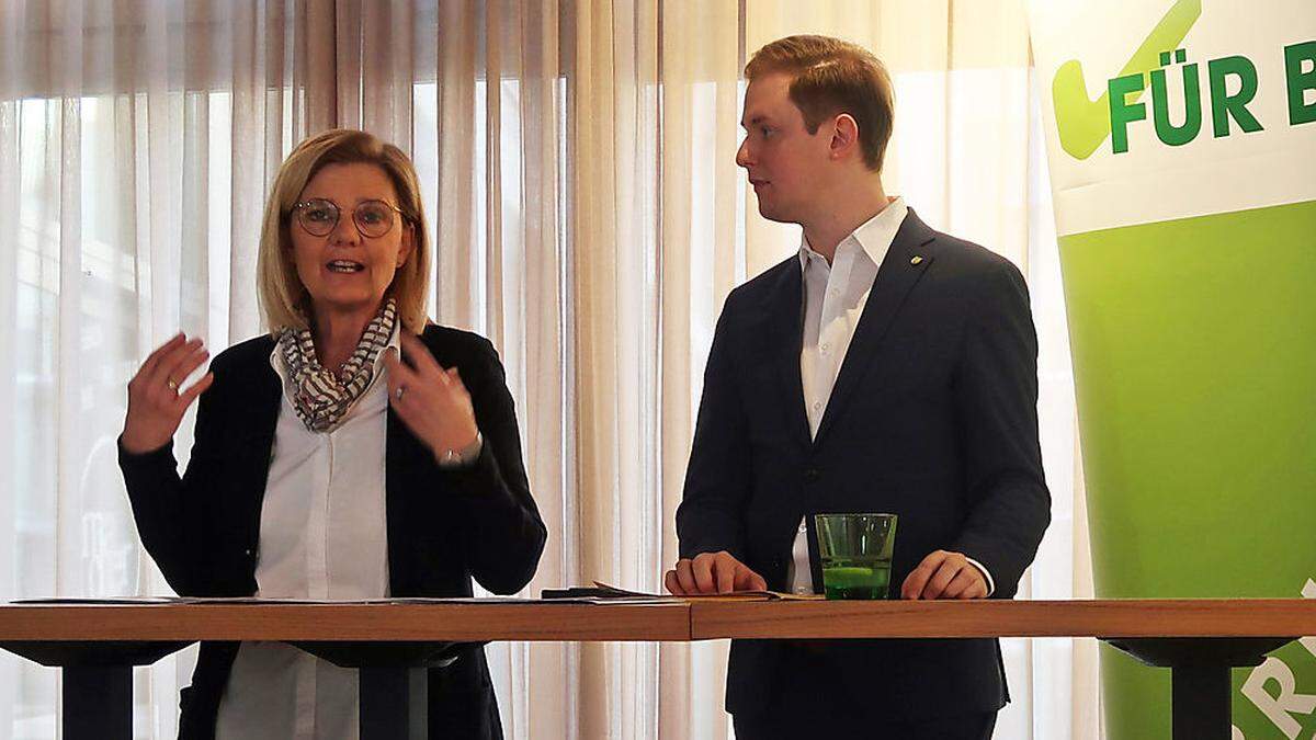 Susanne Kaltenegger und Helmut Sommer präsentierten ihre Forderungen für Bruck