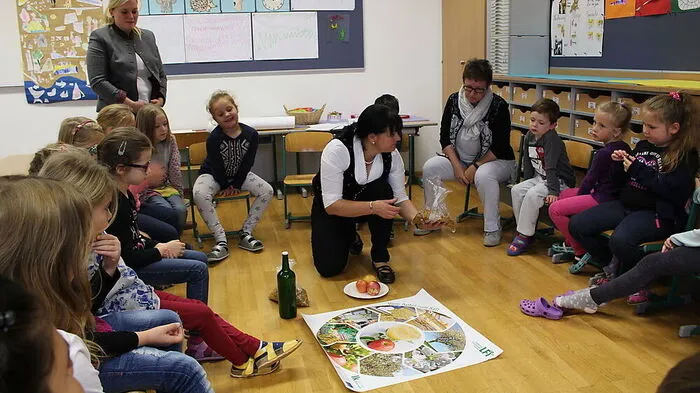 Bezirksbäuerin Anita Suppanschitz aus Kainach war zu Besuch in der 1C-Klasse der Volksschule Voitsberg