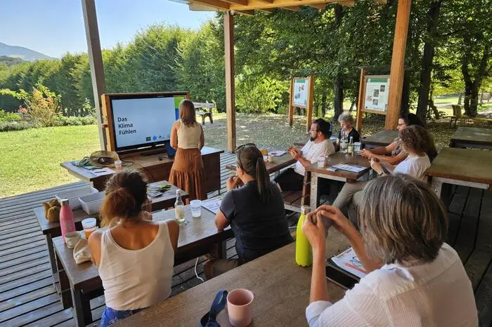 Teil des Workshops war unter anderem auch ein Vortrag von Lamprecht über aktuelles Klima-Wissen und Infos über die Auswirkungen des Kimawandels auf den Naturpark Pöllauer Tal.
