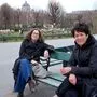 Barbara Pichler und Elisabeth Scharang beim Interview im Wiener Volksgarten
