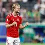 FRANKFURT,GERMANY,20.JUN.24 - SOCCER - UEFA EURO 2024, group stage, Denmark vs England. Image shows the rejoicing of Morten Hjulmand (DEN).
Photo: GEPA pictures/ Fodboldbilleder/ Anders Kjaerbye - ATTENTION - COPYRIGHT FOR AUSTRIAN CLIENTS ONLY