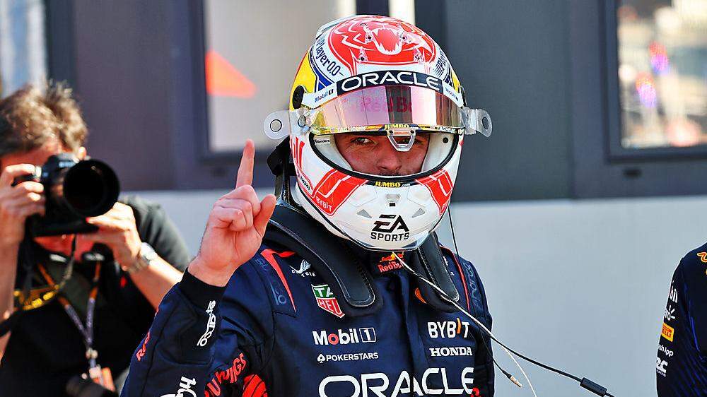 Max Verstappen freut sich über die Pole in Monaco