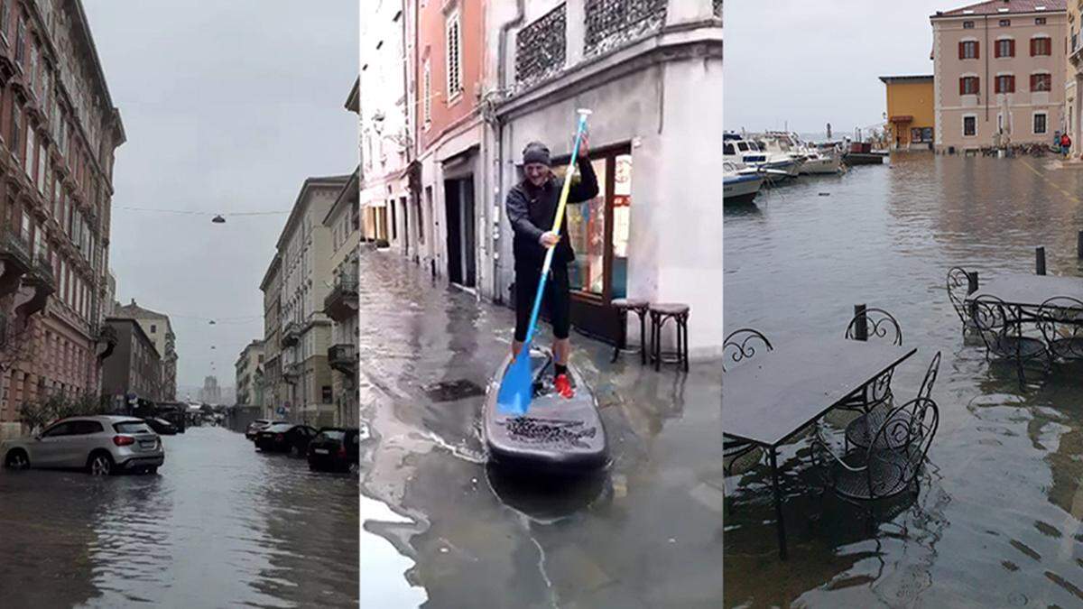 Überschwemmungen in den Küstenregionen der Adria.
