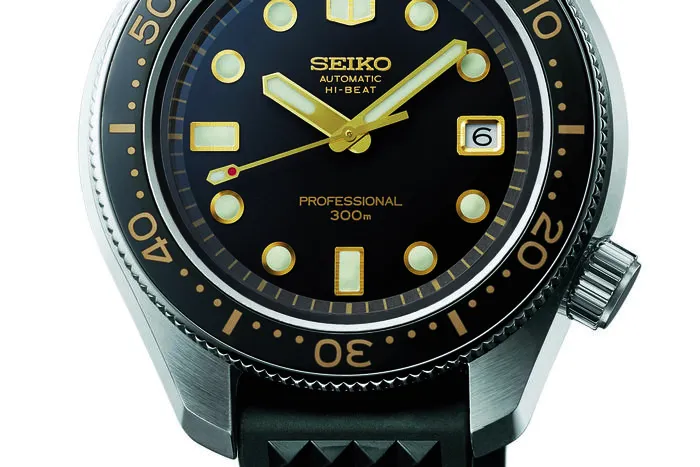 Seiko „1968 Automatic ­Diver’s Re-Creation Limited Edition“: eine Reminiszenz an Seikos erste professionelle Taucheruhr mit hochfrequentem Automatik­kaliber und 36.000 Halbschwingungen pro Stunde.