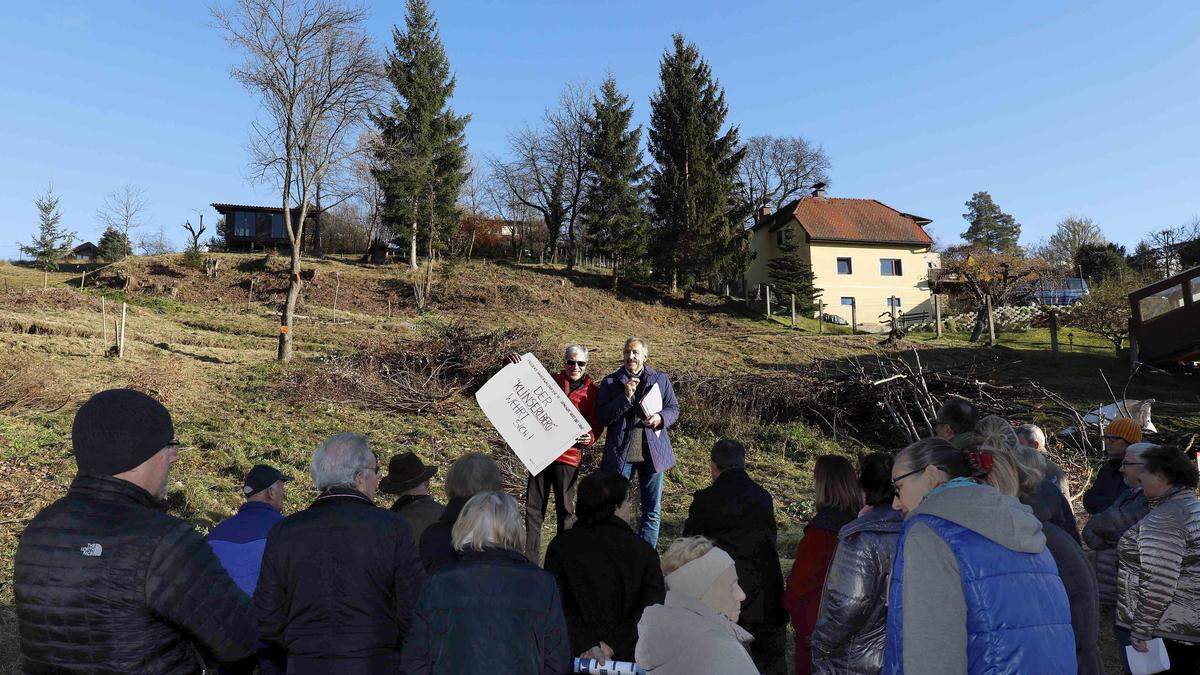 Protestaktion gegen Projekt Haberwaldgasse 17 am 27. November 