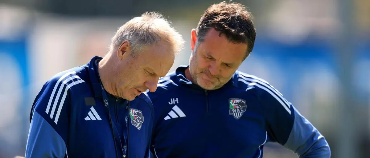 WAC-Chefcoach Thomas Silberberger mit Co-Trainer Hannes Jochum