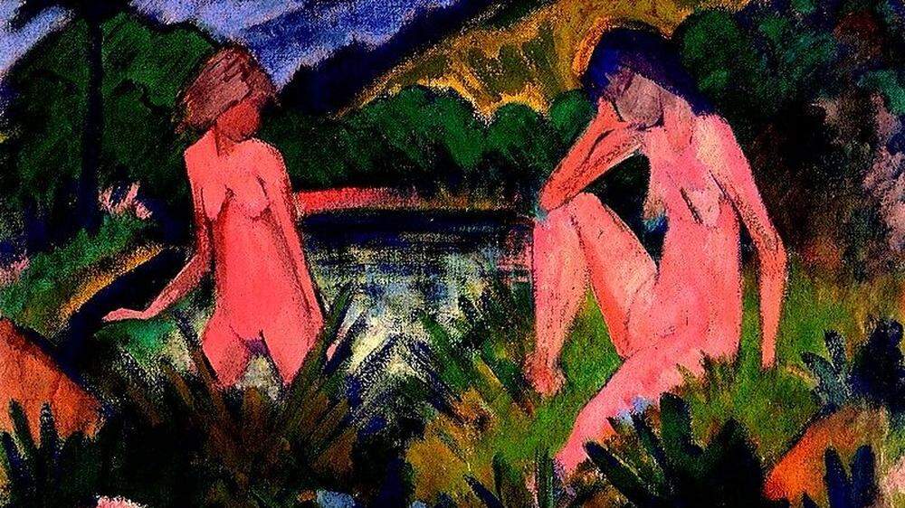 Otto Mueller, Mädchen am Wasser, um 1926