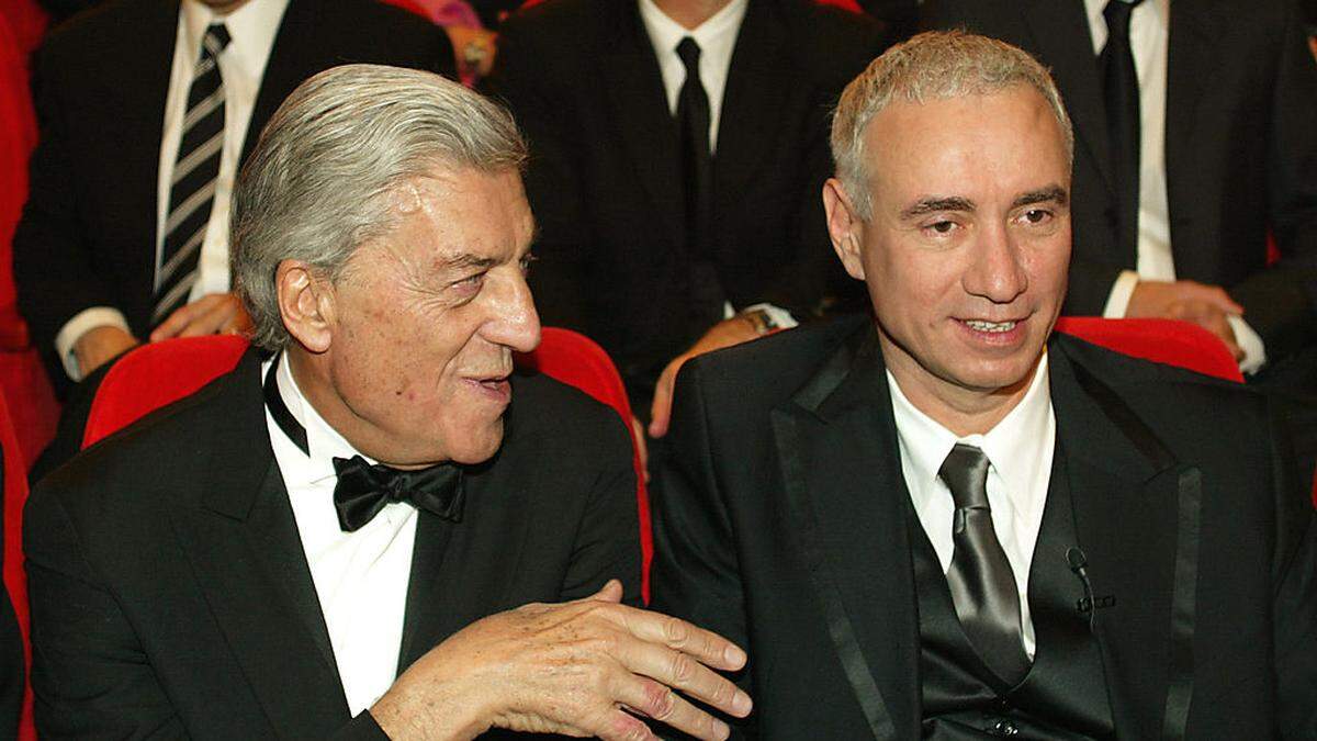 Nino Cerruti und Roland Emmerich im Jahr 2005 bei der Berlinale