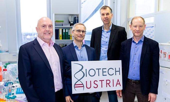 Der Vorstand von Biotech-Austria: Peter Llewellyn-Davies, Georg Casari, Reinhard Kandera, Alexander Seitz