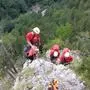Kräfte des Alpinen Rettungsdienstes Gesäuse im Einsatz bei Klettersteig in Johnsbach, wo zwei Alpinisten in Not geraten waren