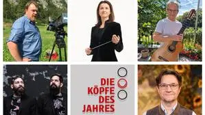 Sind in der Kategorie Kultur nominiert: Wolfgang Scherz, Tanja Stock, Rafael Catalá, Karl Lenz sowie Itshe Petz und Io Tondolo (im Uhrzeigersinn)