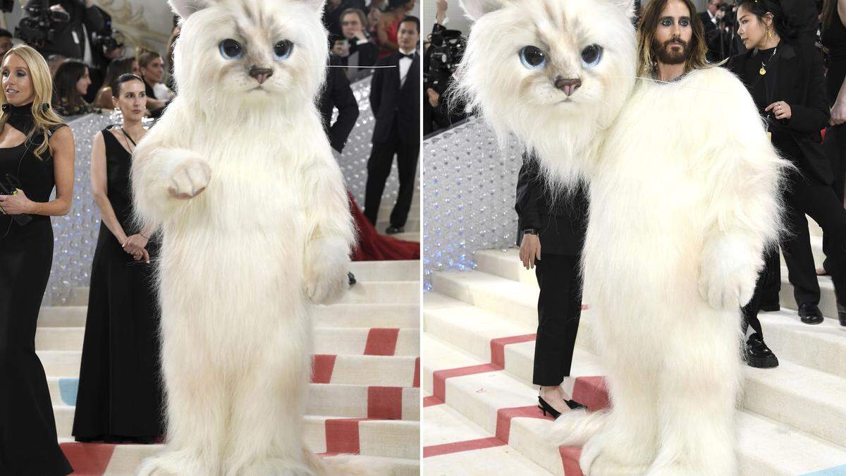 Das Multitalent Jared Leto erschien bei der Met Gala als riesige Katze – ein Tribut an Karl Lagerfelds Katze Choupette