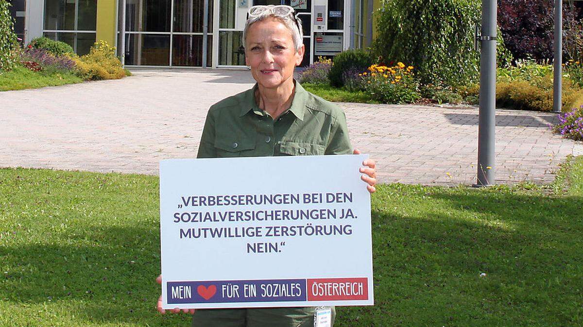 Karin Ehetreiber, Vorsitzende des gemeinsamen Betriebsrates der Arbeiter und angestellten am UKH Kalwang