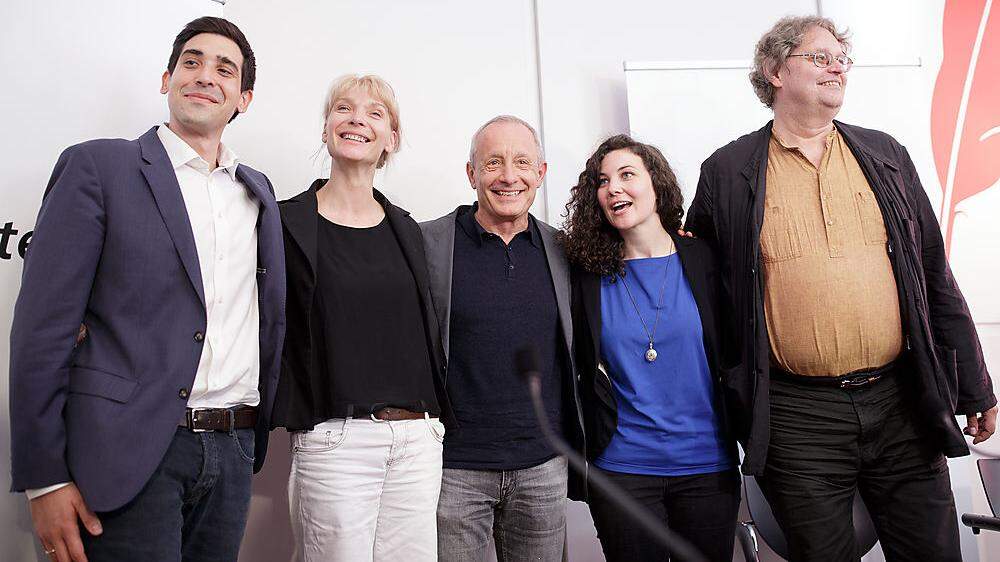 Sebastian Bohrn-Mena, Maria Stern, Peter Pilz, Stephanie Cox und Peter Kolba (von links)
