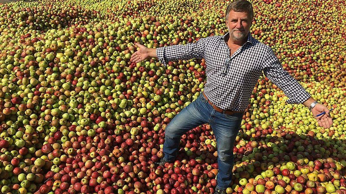 Freut sich über eine Rekordernte an Äpfeln: Berthold Radl, Betriebsleiter von „Lavanttaler Obst“ 
