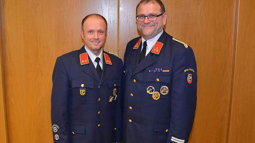 Friedrich Nusser (rechts) bleibt FF-Kommandant in Feldkirchen