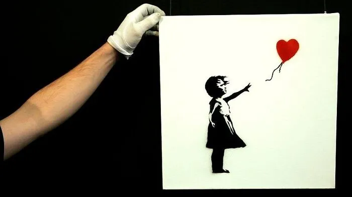  Banksy Kunstwerk "Balloon Girl" bei Sotheby´s in London