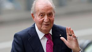 Spaniens ehemaliger König Juan Carlos I. bei der Hochzeit des Madrider Bürgermeisters Jose Luis Martinez Almeida im April 2024.