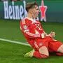 Lennart Karl jubelte über seinen Treffer zum 2:1 für die Bayern