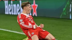 Lennart Karl jubelte über seinen Treffer zum 2:1 für die Bayern