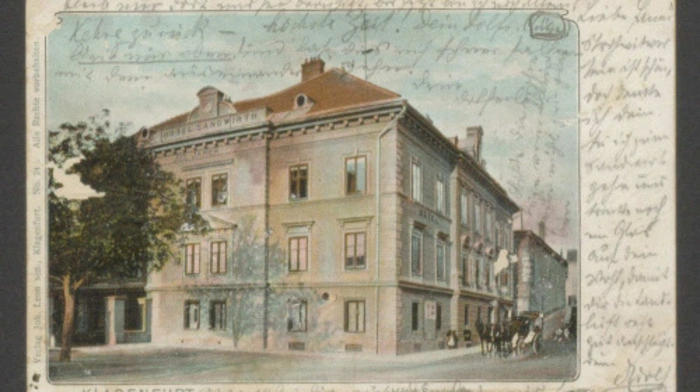 Der Gasthof Sandwirt um das Jahr 1905. Zu dieser Zeit gingen die Drahrer dort bereits ein und aus. Es war eine Stammtischrunde, die nicht nur bedürftige Kinder unterstützte.