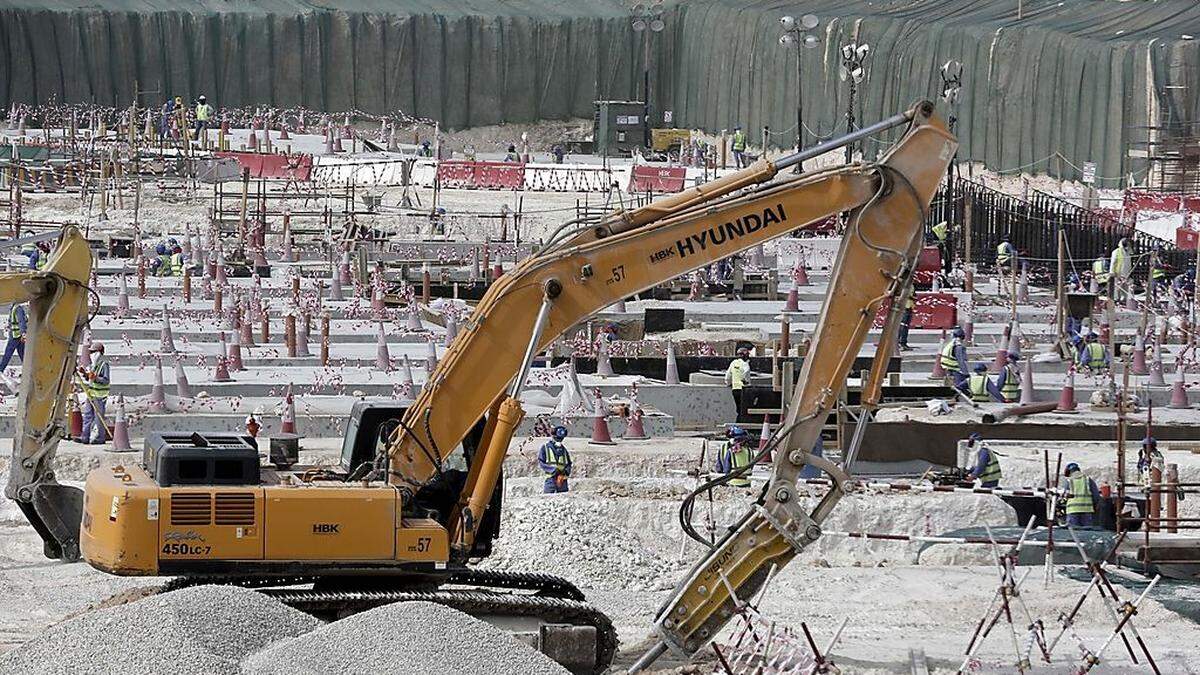 Stadion-Baustelle in Katar