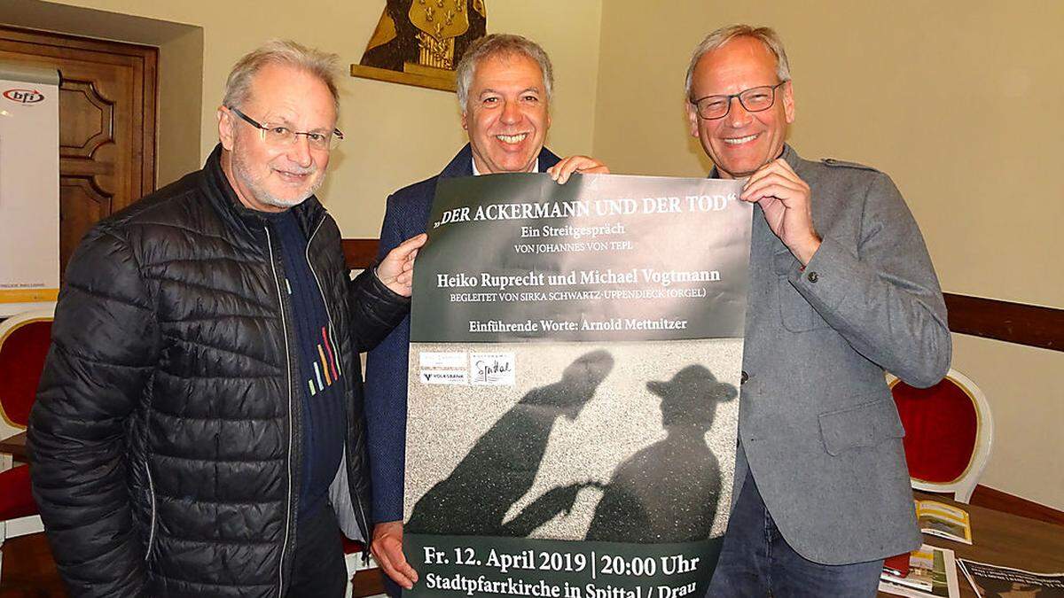 Dechant Ernst Windbichler, Stadtrat Franz Eder und Arnold Mettnitzer (von links)