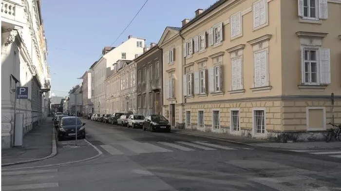 Die Brockmanngasse ist eine ruhige 30er-Zone, fußgängerfreundlich ist sie dennoch nicht, weil es keinen einzigen Baum in der Straße gibt.