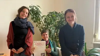 Jeannine Pichler, Birgit Olbrich und Christina Chromecki freuen sich auf die 20-Jahr-Feier