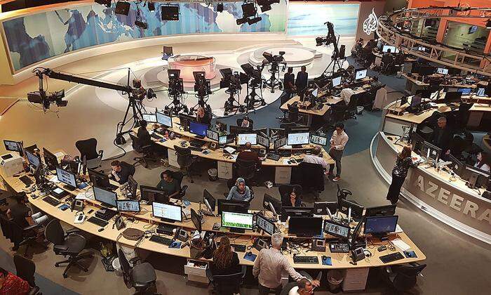 Der Newsroom in Doha 